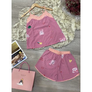 Đồ bộ đùi 2 dây vải lụa mặc nhà vải mịn mát