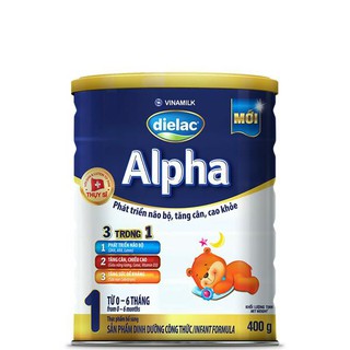 SỮA BỘT DIELAC ALPHA 1 - HỘP THIẾC 400G (DÀNH CHO TRẺ 0-6 THÁNG TUỔI)