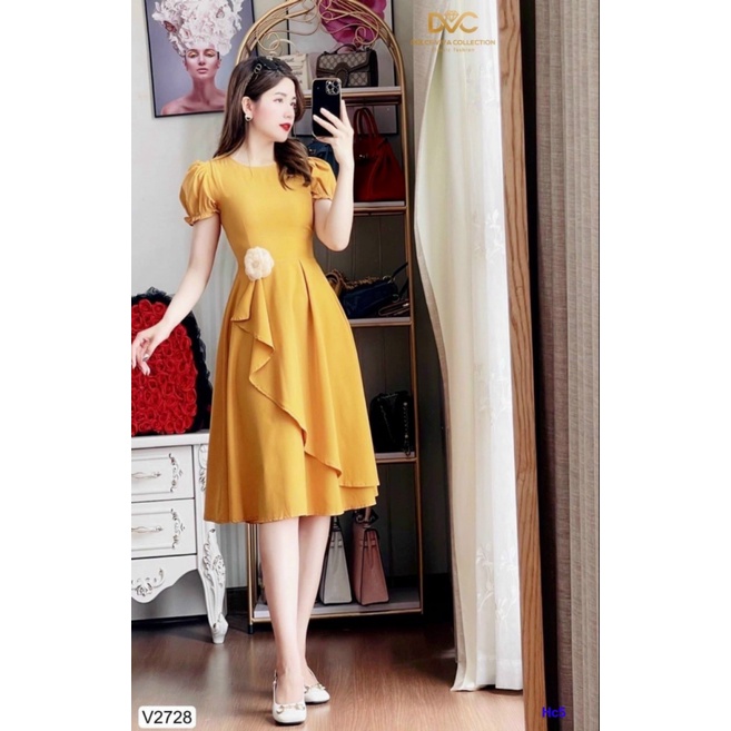 [ Bộ sưu tập MÙA THU ] ĐẦM DÁNG A/ EO ĐÍNH HOA/TAY PHỒNG, PHÙ HỢP ĐI LÀM/ ĐI CHƠI, CỰC DUYÊN DÁNG UP