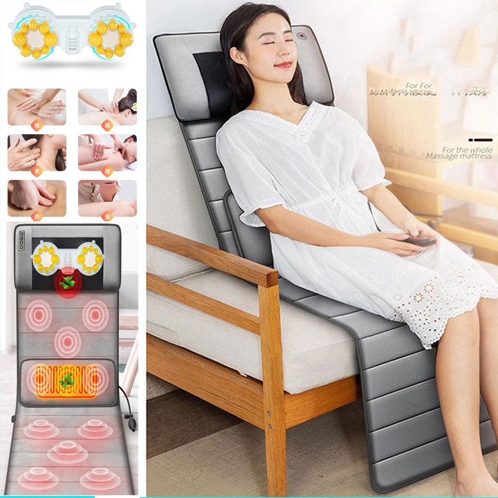 Đệm massage gối hồng ngoại, đệm massage toàn thân có gối kèm theo