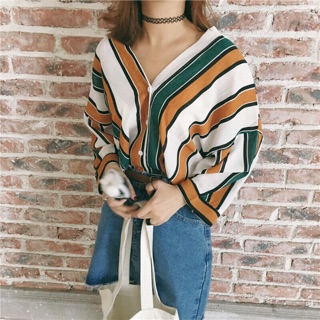 ( Xả Lỗ ) Áo somi sọc kiểu 656