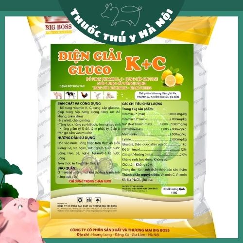 Điện Giải Gluco Bổ Sung Vitamin K+C Giúp Cung Cấp Năng Lượng, Tăng Sức Đề Kháng, Giảm Stress Cho Vật Nuôi