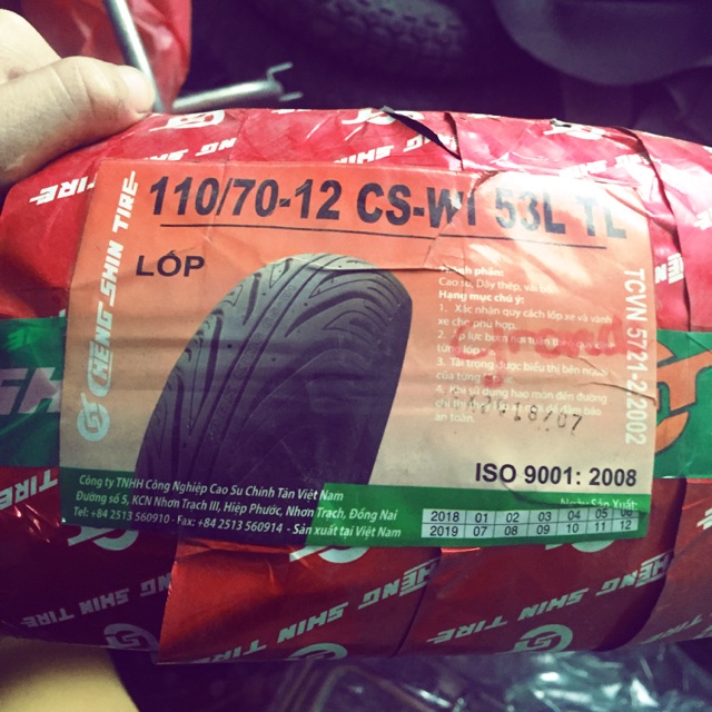 Lốp xe máy Cheng shin 110/70/12 lốp trước và sau xe grande