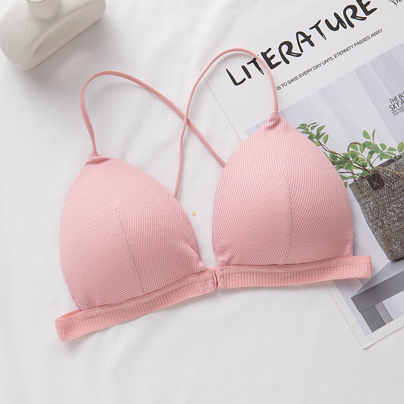 Áo Bra Nữ Cài Trước ⭐FREESHIP⭐ Áo Ngực Dây Chéo - Không Gọng B715