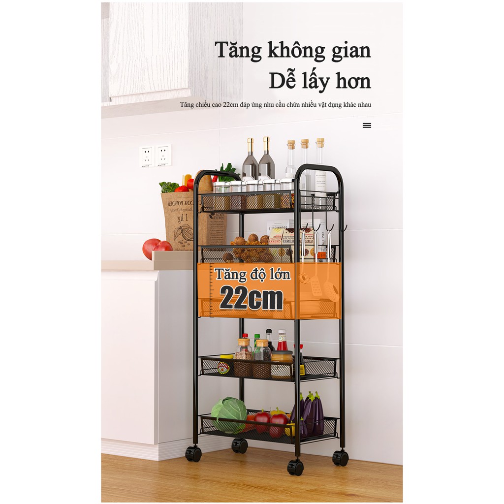 Kệ nhà bếp 4 tầng thiết kế mới - Giá Tủ để đồ thông minh Kitchen shelf