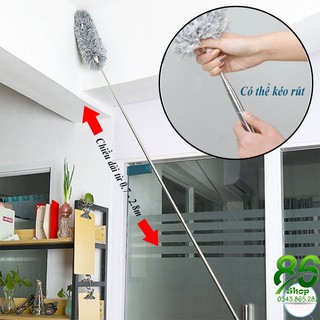 Chổi quét bụi❤️FREESHIP❤️ Chổi Lông Quét Bụi Cán Inox Rút Gọn Thông Minh