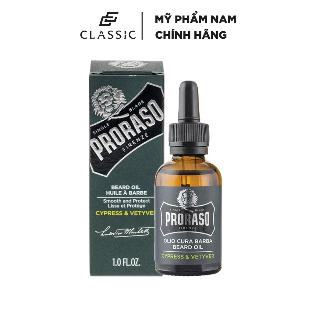 Dầu Dưỡng Râu Proraso Beard Oil Cypress &amp; Vetyver 30ml