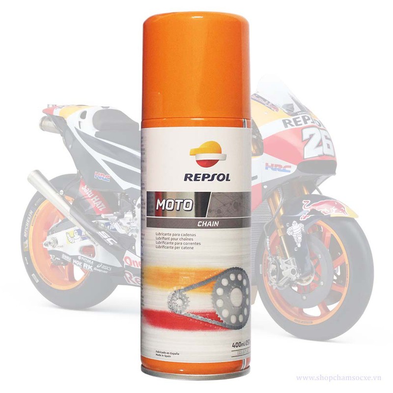 CHAI XỊT DƯỠNG SÊN REPSOL MOTO CHAIN LUBE 400ML