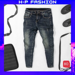 Quần jean nam trơn thời trang cao cấp Hpfashion, Quần bò nam trơn vải jean co giãn mềm mịn, form cực chuẩn - QJNTCS80