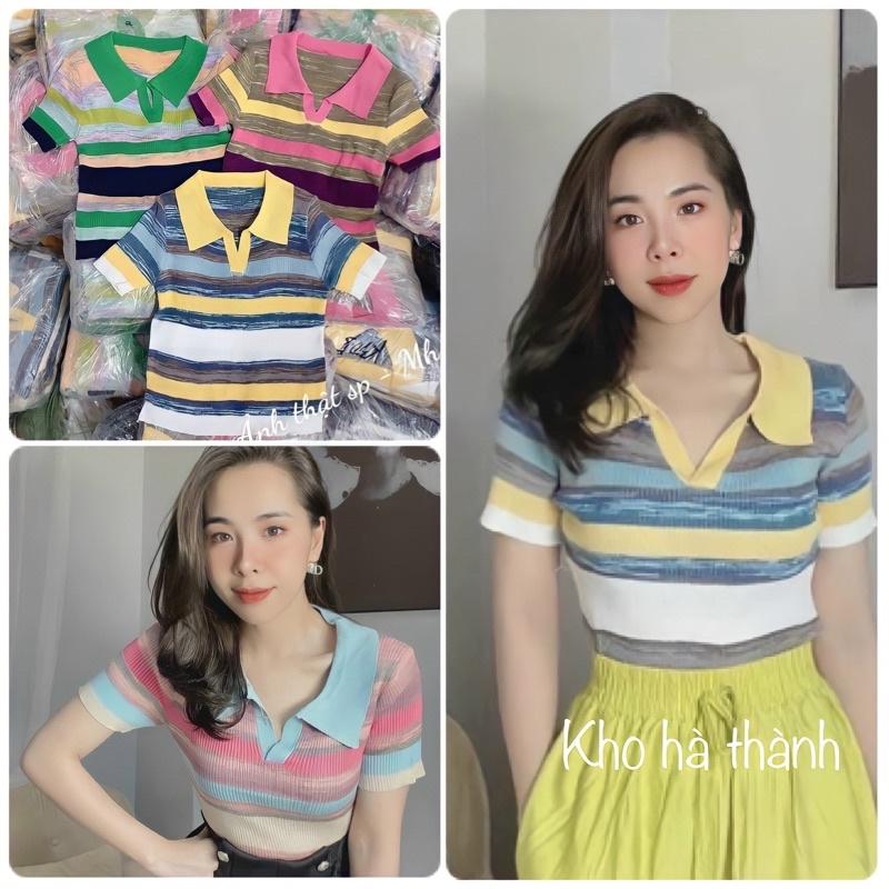 Áo Len Nữ Tay Ngắn Quảng Châu, Áo Mongtoghi Nữ, Áo Dệt Kim Tay Ngắn Hàng Quảng Châu Cho Nữ,,