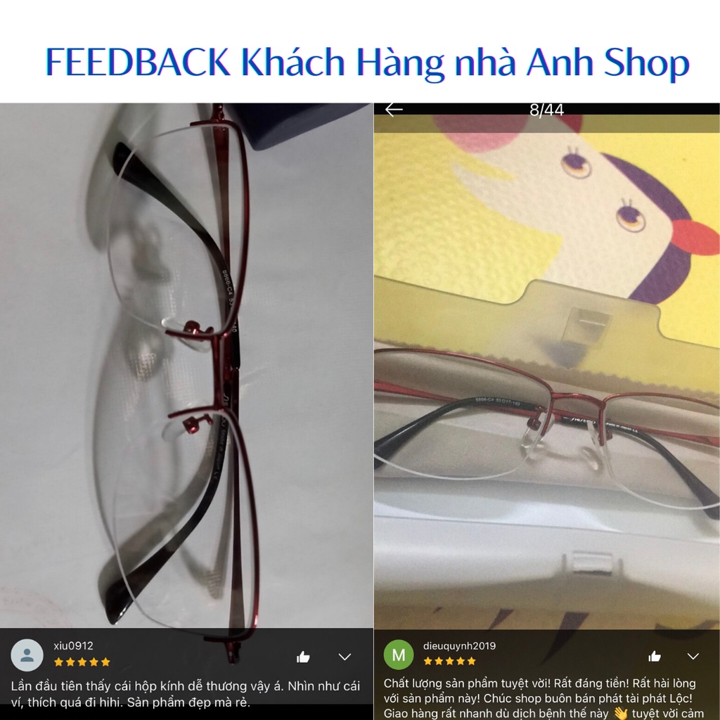 Kính xẻ cước nam nữ nhiều màu sắc kiểu dáng thanh mảnh đeo xinh chất liệu kim loại 8866