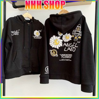 Áo Khoác Nữ Mùa Đông 2021 Áo Khoác Nỉ Unisex Dây Kéo ANGEL LAND,Áo Khoác Nỉ Nam Nữ Mẫu Mới (KN2)