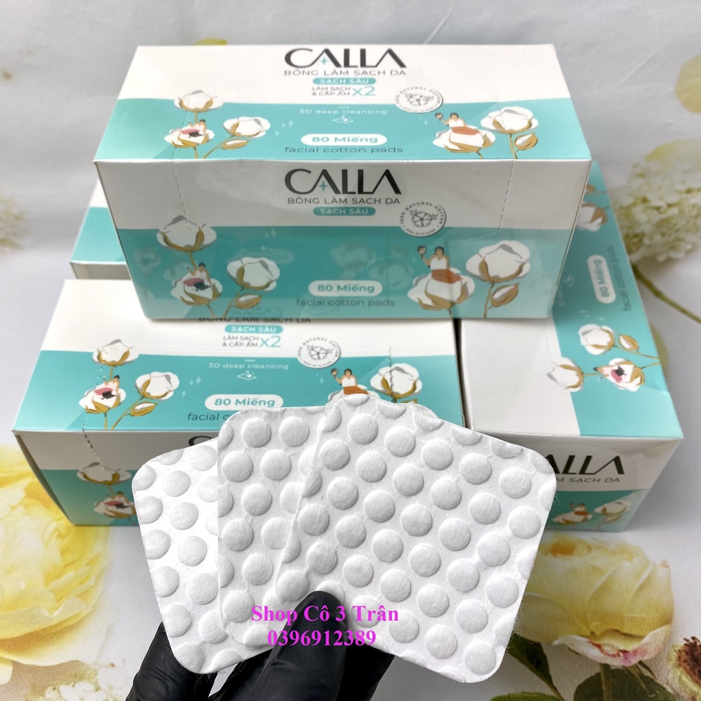 Bông Tẩy Trang Hạt Massage CALLA 80 Miếng/ Hộp