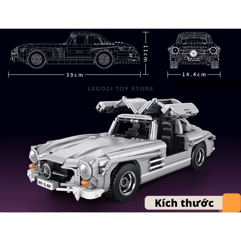 Đồ chơi lắp ráp Legogi xếp hình XE MERCEDES AMG KIYUI 1416 mảnh ghép đồ chơi xếp hình thông minh
