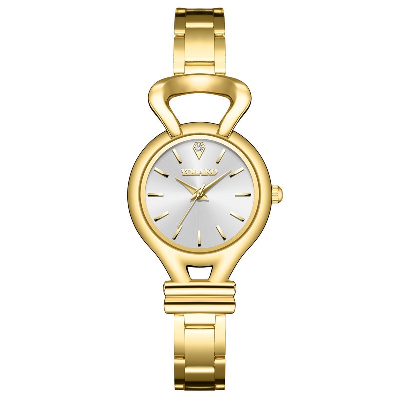 Đồng Hồ Quartz Nữ Dây Lưới Thép Không Gỉ Mạ Vàng Thời Trang