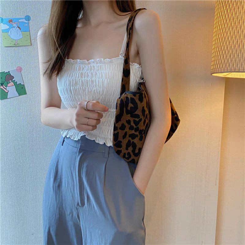 Áo Hai Dây Bo Chun Phong Cách Trẻ Trung Năng Động