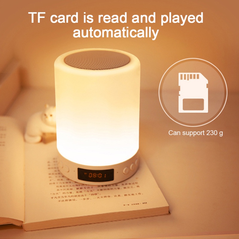 Đèn bàn LED âm thanh Bluetooth thông minh ngủ 7 màu có Loa