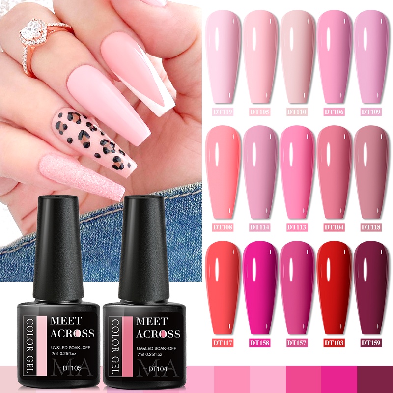 Gel sơn móng tay MTSSII MEET ACROSS UV dạng lột nhiều màu sắc tùy chọn sáng bóng xinh xắn 7ml
