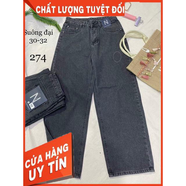 QUẦN JEANS ỐNG RỘNG XÁM NAM NỮ ĐỀU MẶC ĐƯỢC- hình thật shop chụp | BigBuy360 - bigbuy360.vn