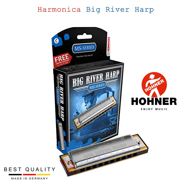 Kèn Harmonica HOHNER Big River Harp Tone C (Đô trưởng)  - Hộp cứng kèm khóa học