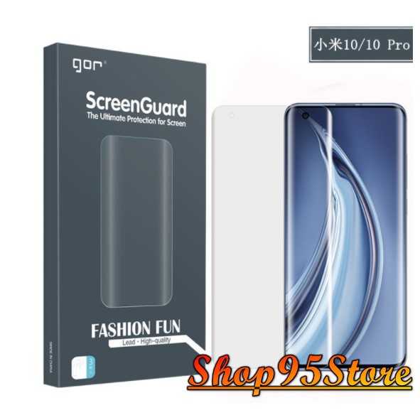 Bộ 2 miếng Dán dẻo Gor full màn Xiaomi Mi 10 / Mi 10 pro chống bám vân tay ôm màn hình cong máy