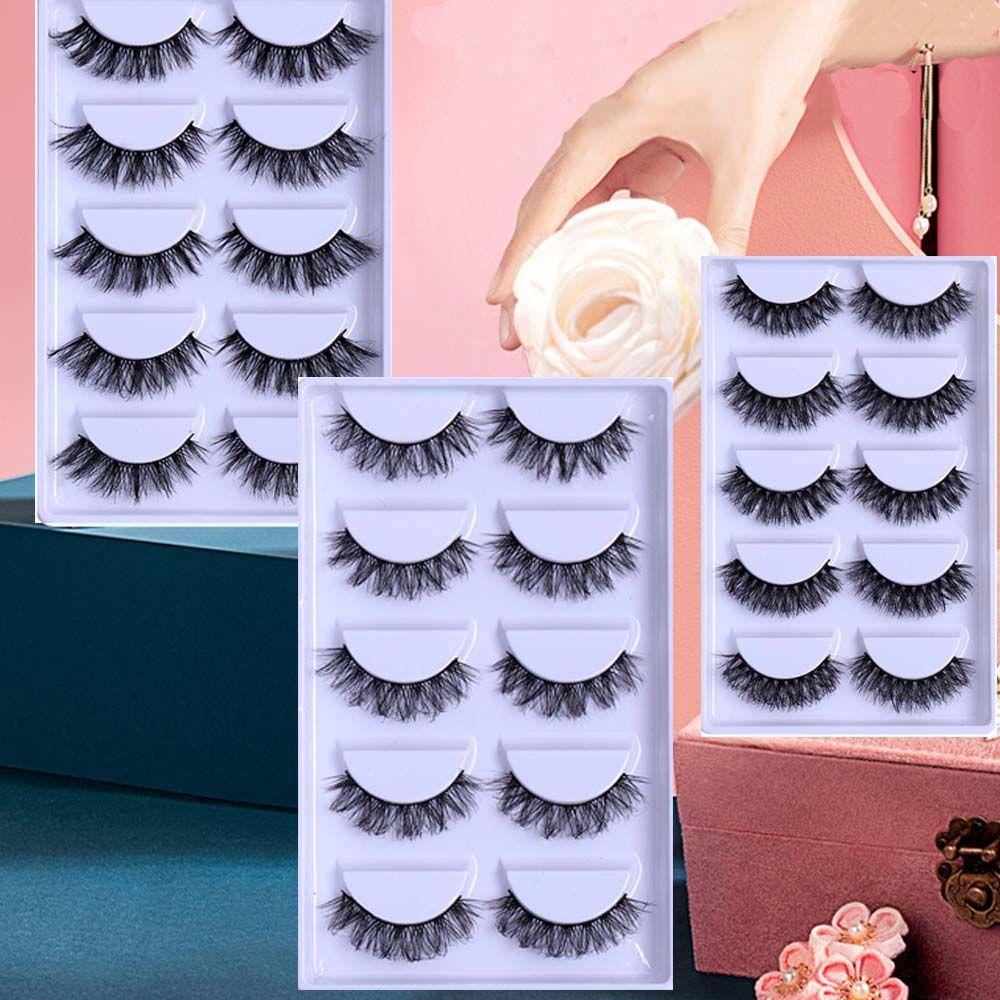 Bộ 5 Cặp Lông Mi Giả Handmade Nối Dài Lông Mi