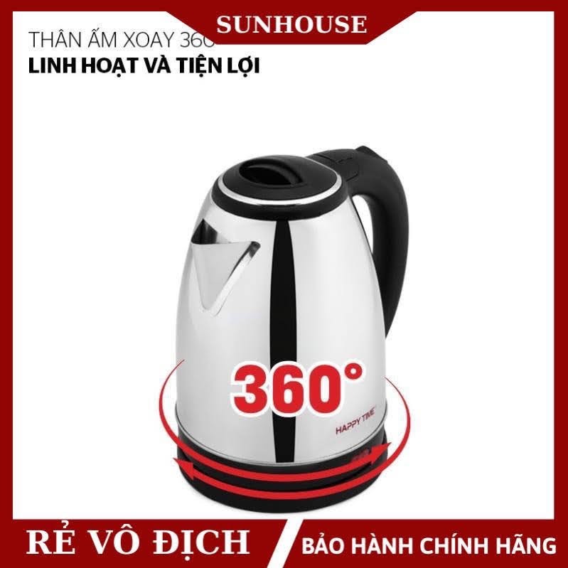 Ấm siêu tốc Inox Happy time HTD1081 Hàng Chính Hãng Bảo Hành 12 Tháng