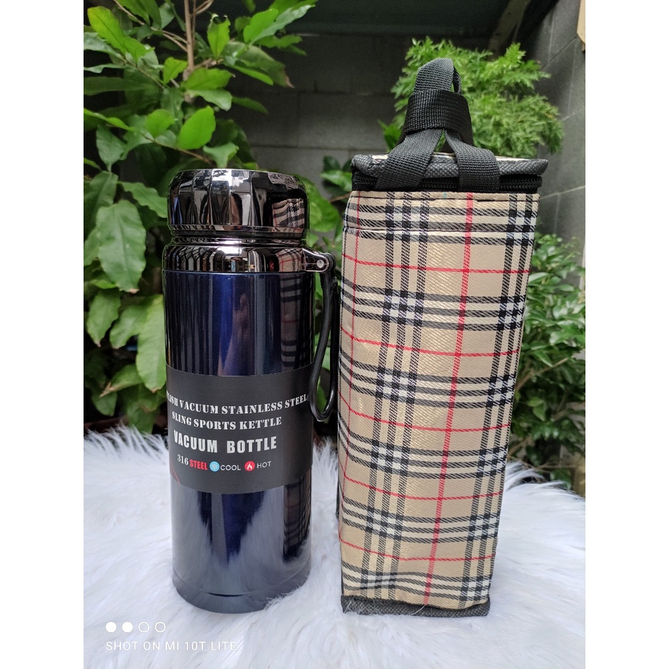 combo bình giữ nhiệt XILANG 1500ML + túi - Thiết kế inox kèm nắp kim cương xịn sò