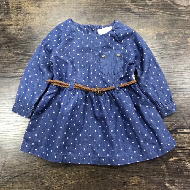 Váy jean mềm Primark chấm bi