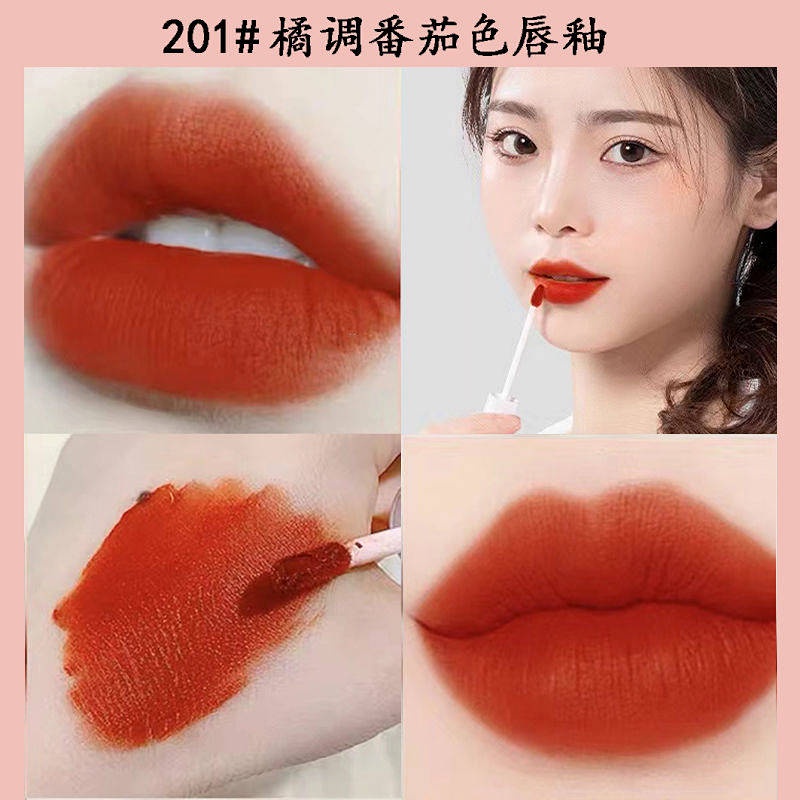 Son môi màu cam cà rốt không phai màu không dính cốc