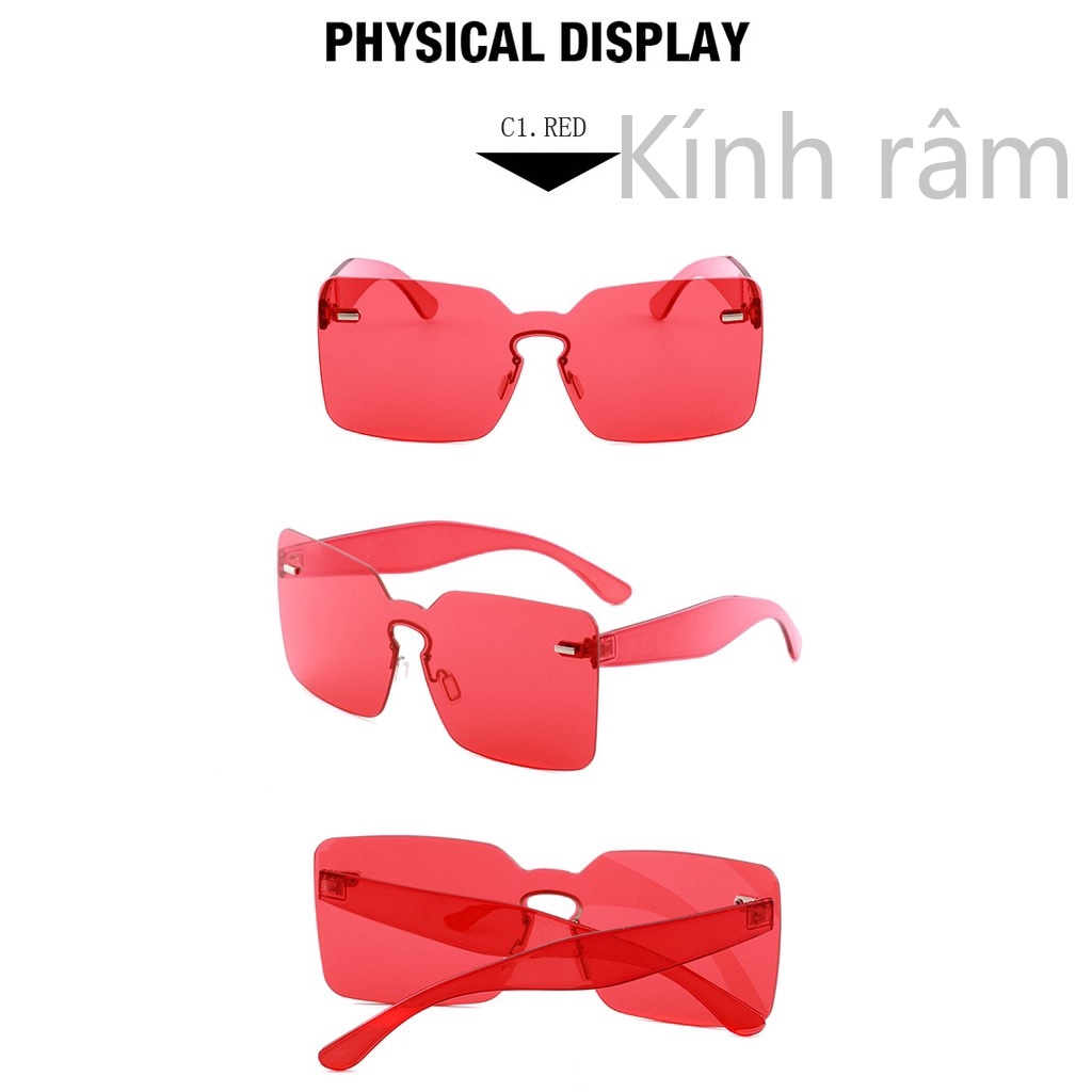 Kính mát vuông màu kẹo ngọt cho nam và nữ