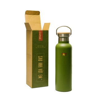Bình giữ nhiệt nóng lạnh nắp gỗ - Cộng Cà Phê