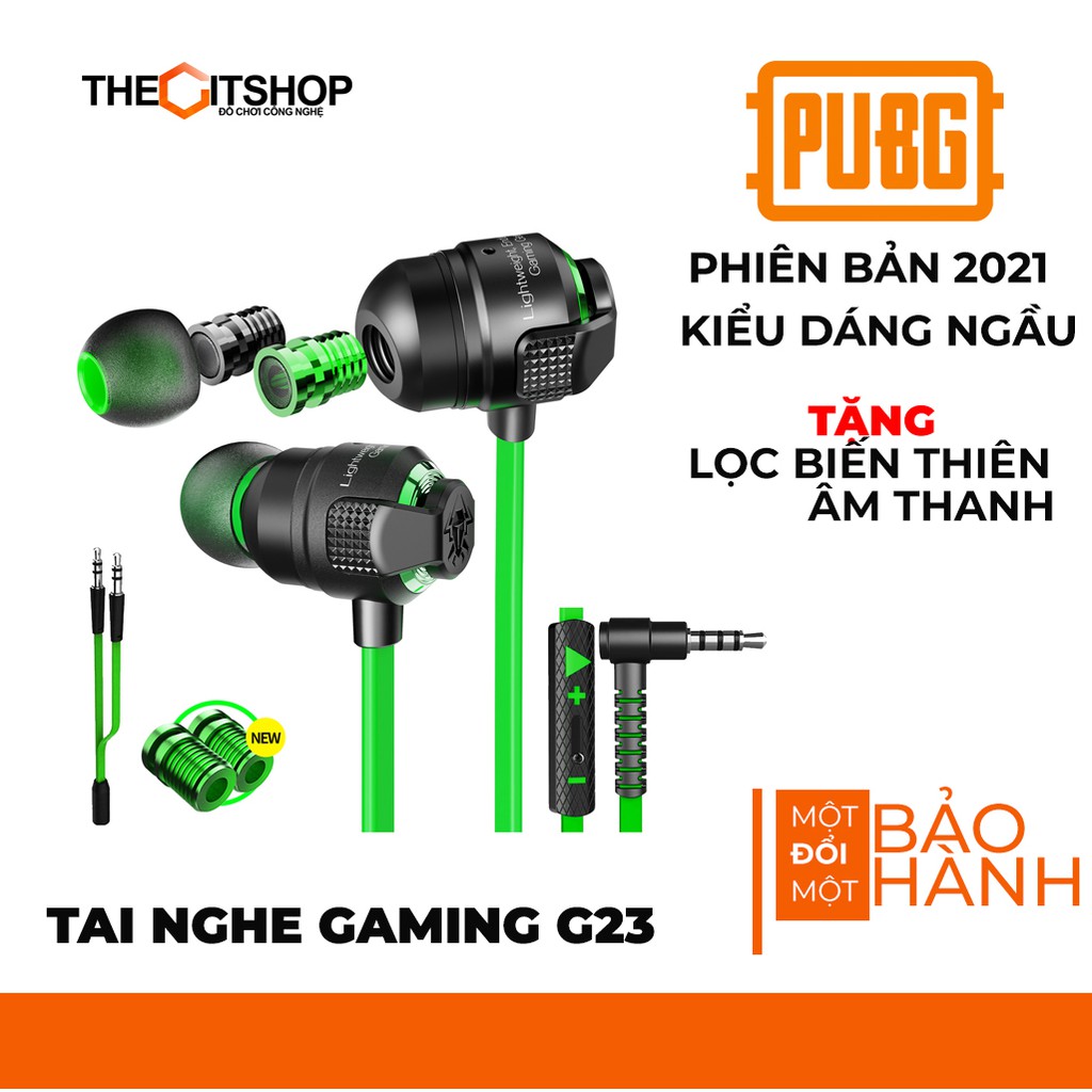 Tai nghe gaming game thủ Plextone G23 tặng kèm filter biến thiên âm thanh - tai nghe nhét tai cho điện thoại máy tính