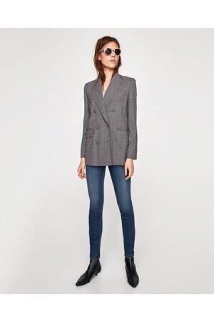 Giày Zara - Zara flat leather ankle boots