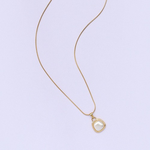 Dây Chuyền Sợi Mì Mặt Giả Ngọc Trai Titan Ko Đen TT 3420