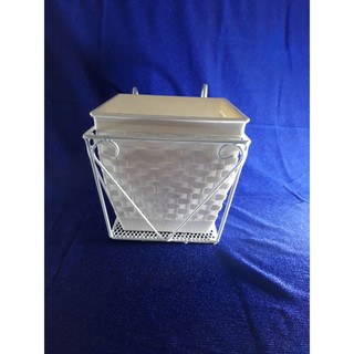 Combo Khung Sắt Và Chậu Đan Vuông Trồng Hoa