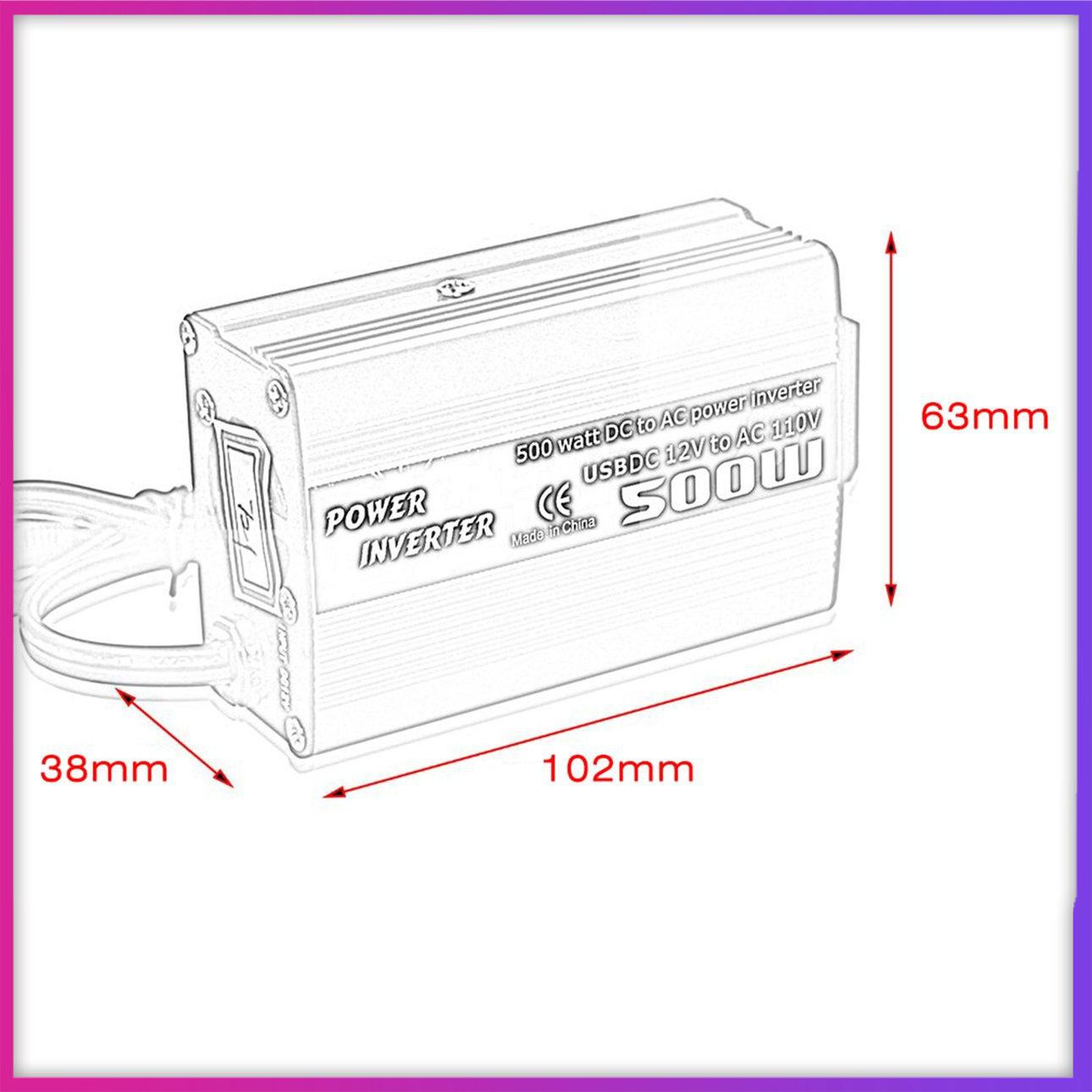 Bộ Chuyển Đổi Nguồn Điện Xxq 500w Dc Sang Ac Dc 12v Sang 110v 220v Ac Cho Xe Hơi