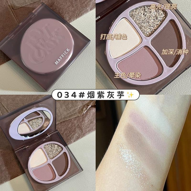 Maffick Bảng Phấn Mắt Bốn Màu nude / Cà Phê / Sữa / Ánh Ngọc Trai Nhỏ Gọn Dành Cho Nữ Sinh