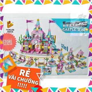 Lego panlosbrick 633012 lắp ráp lâu đài vui vẻ kết hợp từ 12 minishop