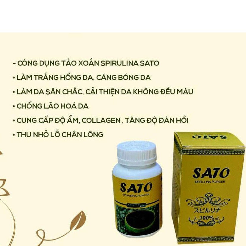 Tảo xoắn bột SATO Nhật Bản chuyên dùng cấy trắng da - lucy store thiết bị vật tư spa