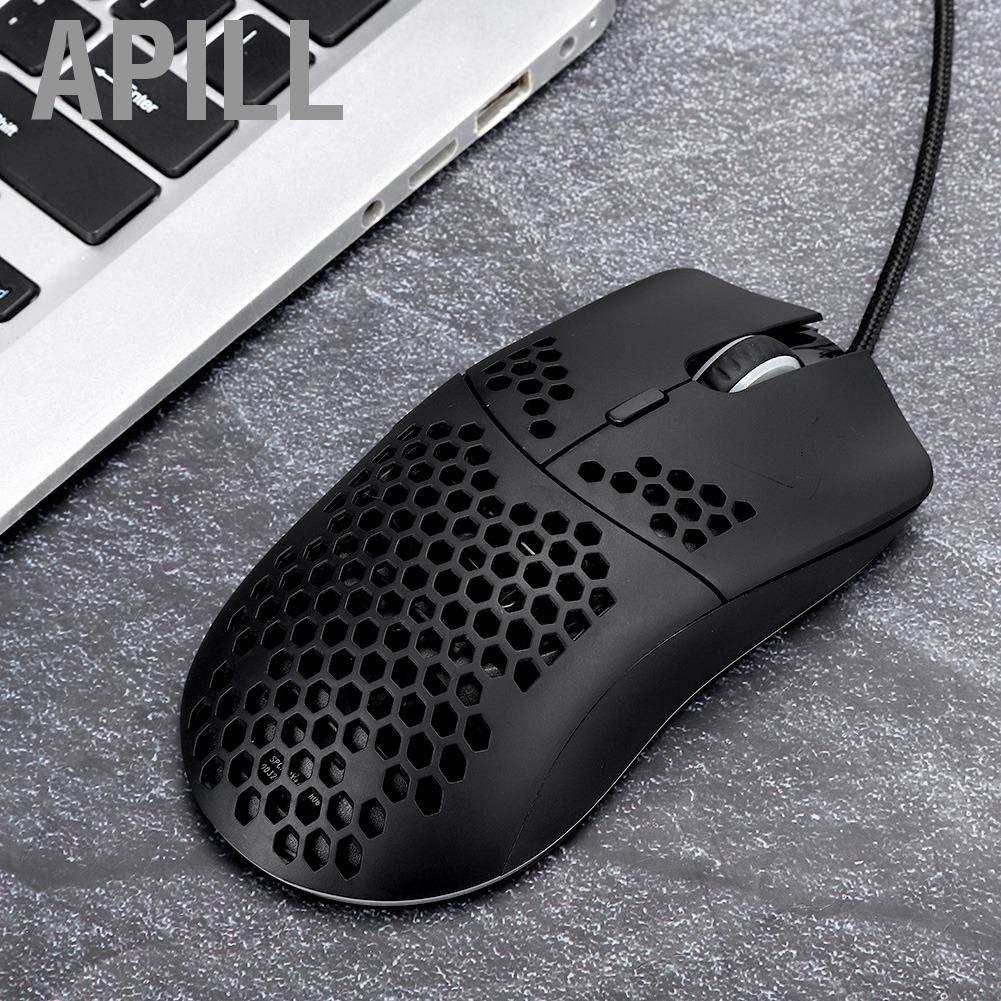 Apill WeekW HXSJ J900 Hole Mouse 6-Key Wired Gaming Mice Macro Programming RGB Lighting PC Accessory