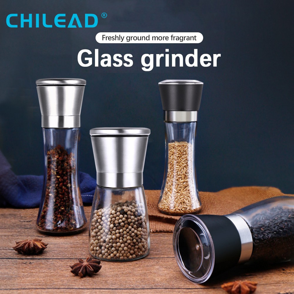 【CHILEAD】Máy xay hạt tiêu muối bằng tay chất liệu thủy tinh và inox đa năng tiện lợi