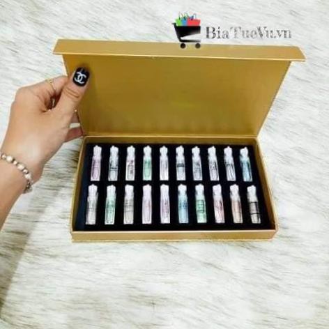 Set nước hoa test 20 ống mini hộp vàng sang trọng Rẻ Boutique | Thế Giới Skin Care