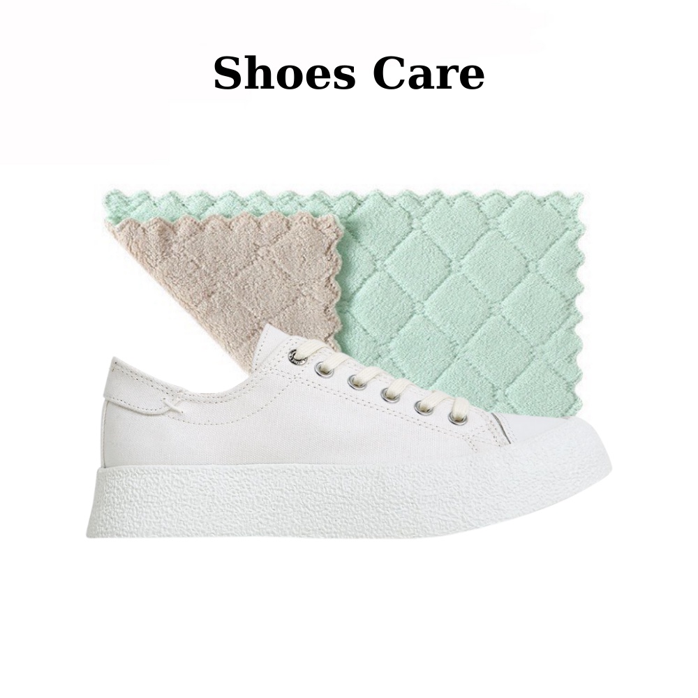 Khăn lau giày 2 mặt siêu thấm Shoes Care, khăn vệ sinh làm sạch giày mềm mịn T26