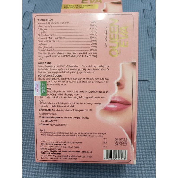 Viên uống collagen Queen eva giúp sáng đẹp da ,bổ sung nội tiết tố cho phụ nữ