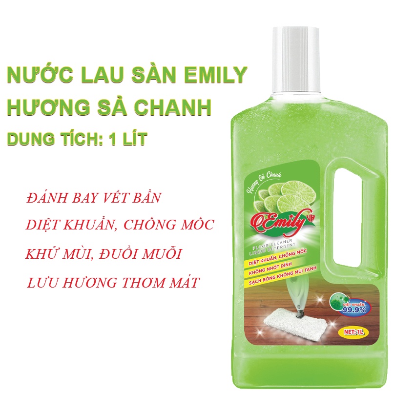 Nước lau sàn hữu cơ Emily/Sona 1kg/1,25kg sàn nhà sạch, sáng bóng, hương thơm mát