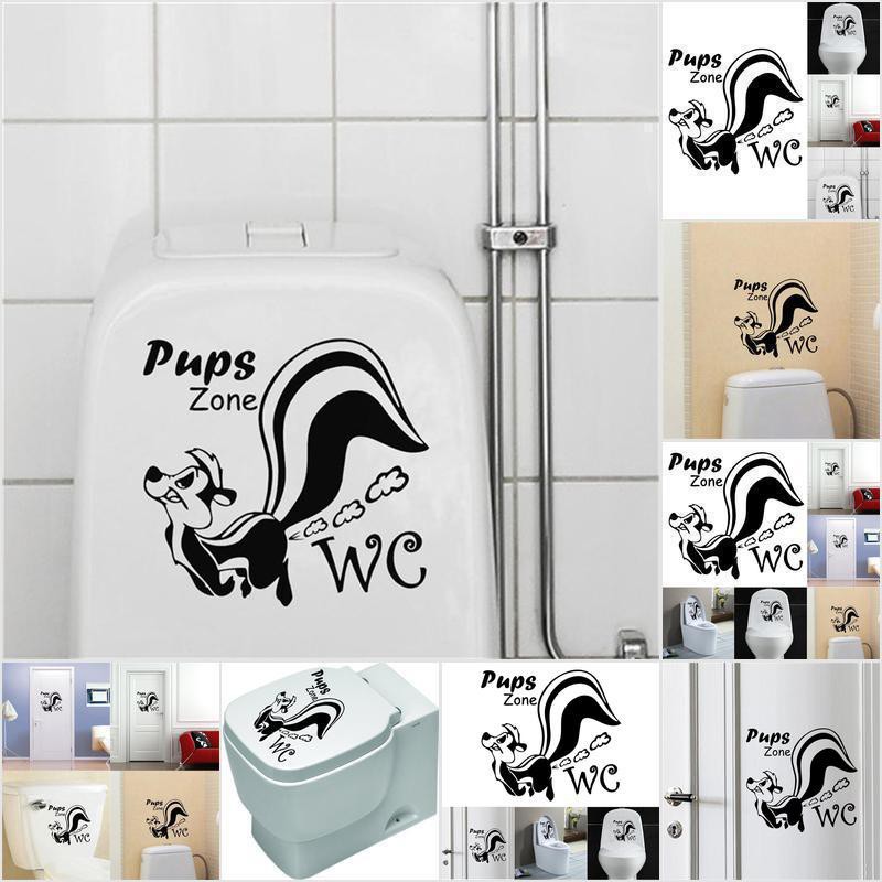 Đề Can Vinyl Hình Chú Sóc Vui Nhộn Trang Trí Nhà Tắm / Phòng Vệ Sinh