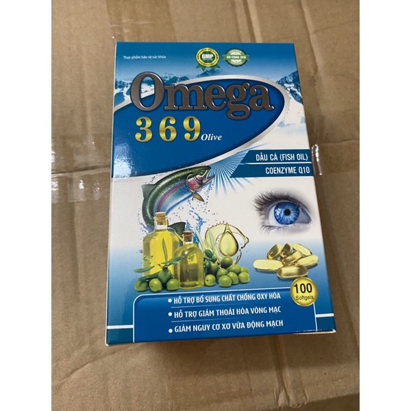 Viên sáng mắt OMEGA 3 6 9 Olive Q10 tinh dầu óc chó Hộp 100 viên giúp bổ mắt bổ tim mạch