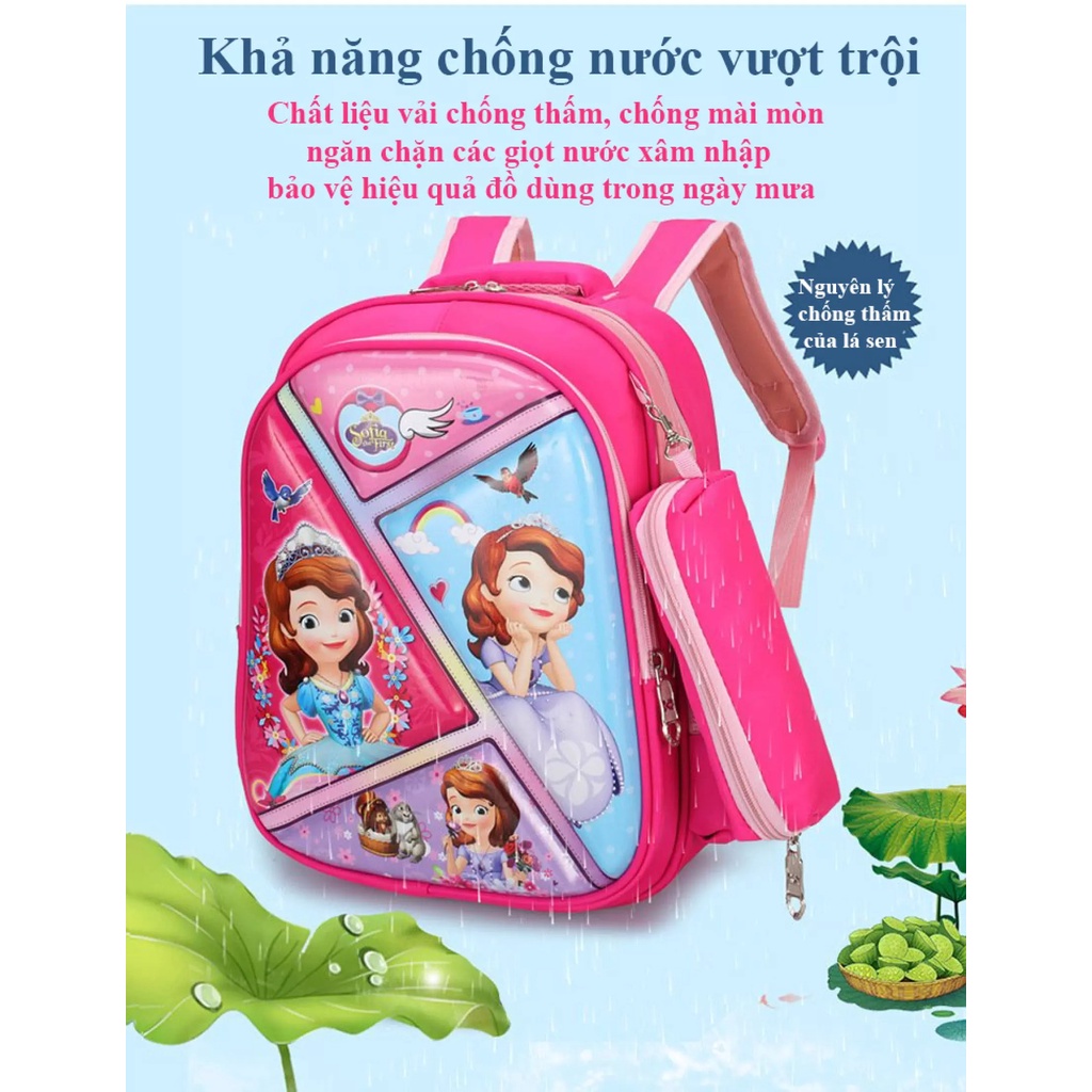 [ Size cao 37cm] Balo cho bé hình 3D dễ thương siêu nhẹ chống thấm tuyệt đối Kèm theo túi đựng bút bằng vải xinh xắn