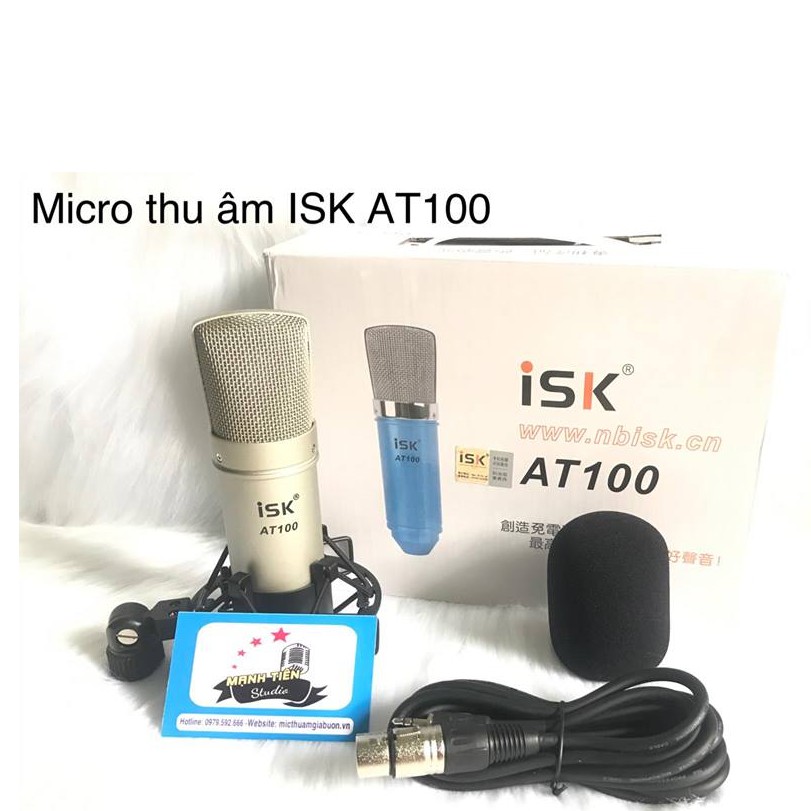 CTY MẠNH TIẾN [CHÍNH HÃNG] Micro thu âm livestream ISK AT100 Mic Hoa Vinh-chuyên nghiệp(Bảo Hành 12 Tháng)